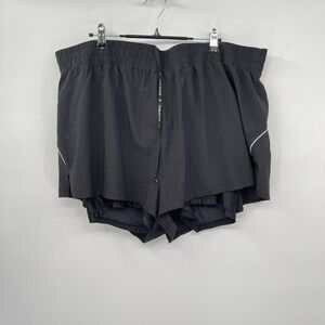 Fabletics Perforated Run 5" Reflective Shorts‎ Black Women's Size 2X